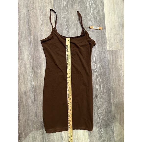 Skims Fits Everybody Slip Dress Short Cocoa Brown Sleeveless Kim Kardashian‎ XL - Picture 7 of 8